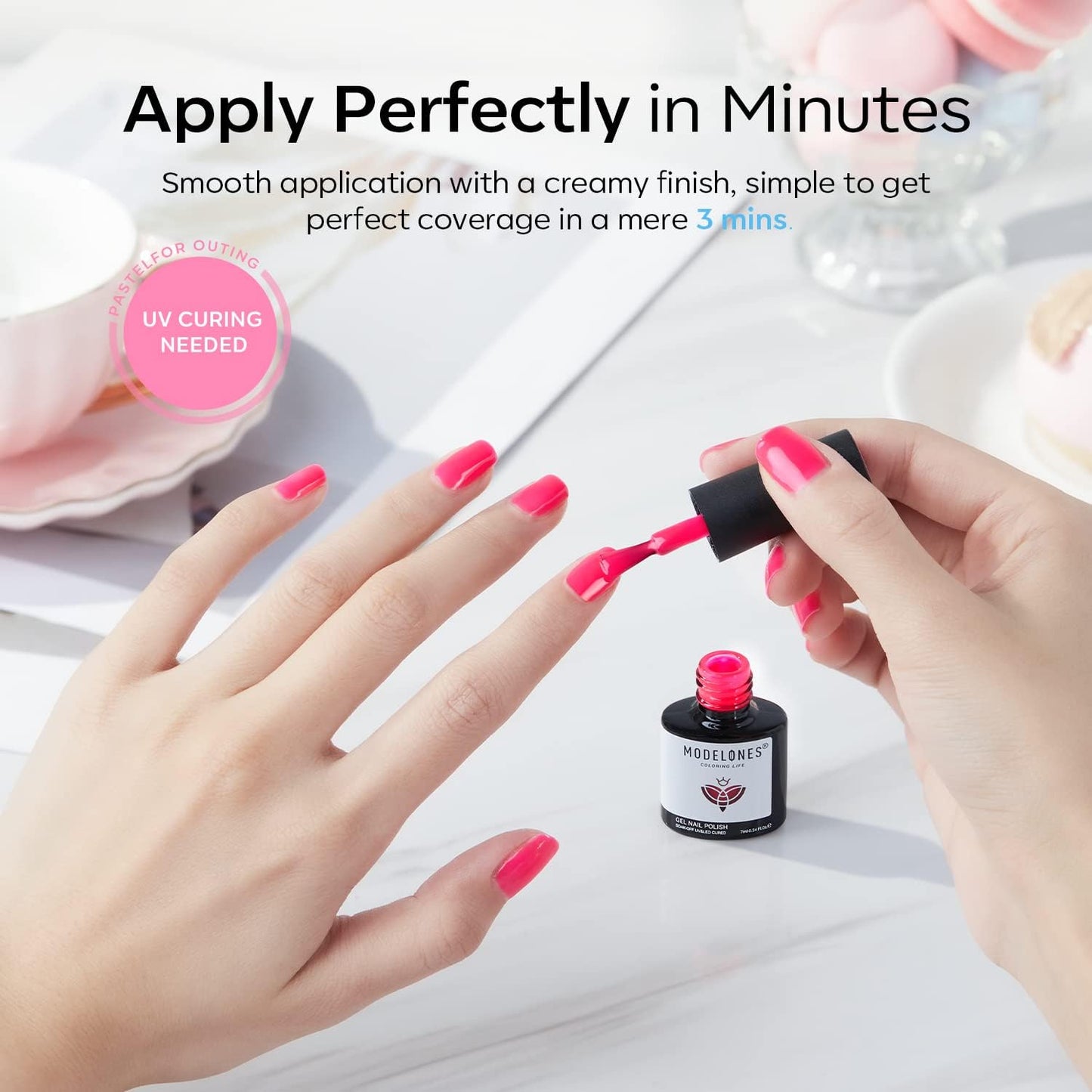 modelones Color Changing Gel Nail Polish Set 6 Colors, Sheer Pink Glitter Temperature Mood Changing Blue Green Orange Gel Polish Soak Off Nail Art Design Kit Manicure Salon DIY Gift