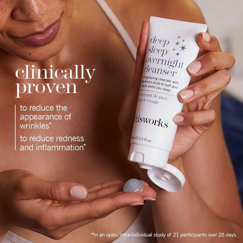 This Works Deep Sleep Overnight Cleanser, with Oat Amino Acids & Hyaluronic Acid to Gently Exfoliate & Rehydrate, 100ml
