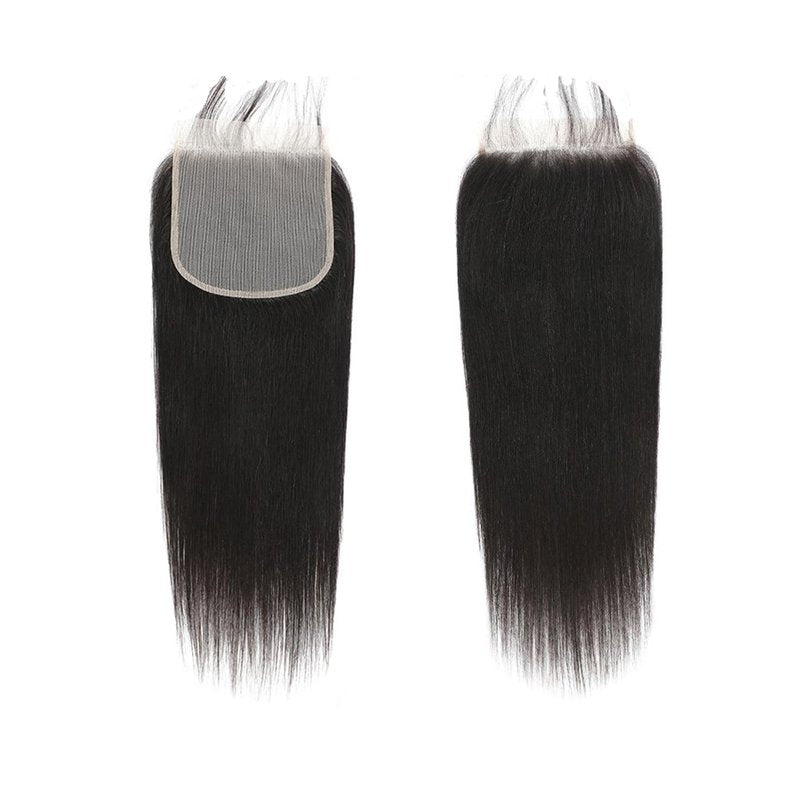KAFEIER 6x6 Hd Lace Closure Front Brazilian Human Hair With Baby Hair Straight Wave Pre Plucked Lace Closure Free Part Bleached Knot Brazilian Virgin Hair Natural Color 12 inch