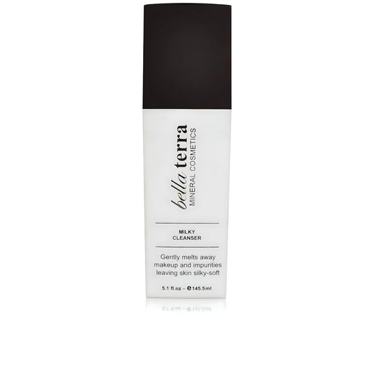 Bellaterra Cosmetics Milky Cleanser for Sensitive & All Skin Types, Gentle Makeup Remover with Chamomile, Antioxidants & Dead Sea Minerals, 5.1 fl oz / 145.5 ml Hydrating Face Wash