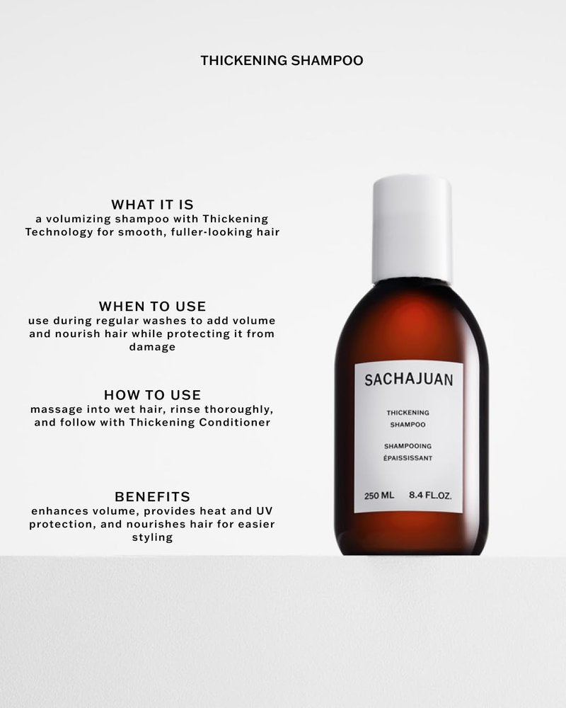 SACHAJUAN Thickening Hair Shampoo, Volumizing, Heat & UV Protectants, Shine & Smooth Volume, Paraben-Free, 3.4 fl oz