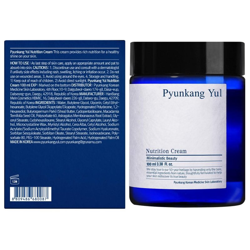 PYUNKANG YUL Nutrition Cream - Korean Skin Care Face Cream - Facial Moisturizer for Dry and Combination Skin Types - Healthy Natural Ingredients Shea Butter, Macadamia Deeply Moisturize Skin 3.4 Fl oz
