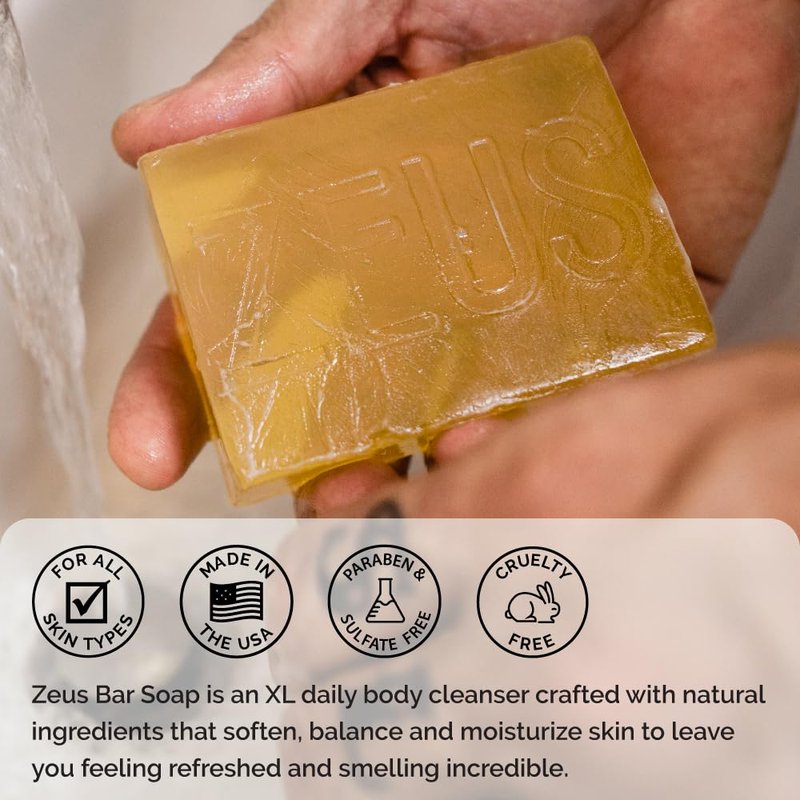 ZEUS Natural Body & Face Bar Soap with Shea Butter & Jojoba Oil, Hydrating & Balancing Cleanser for Men’s Skin Care, Daily Face & Body Wash (TWO PACK) Verbena Lime