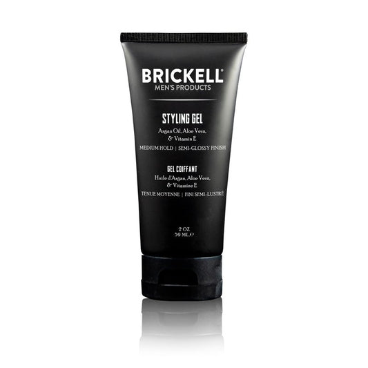 Brickell Men's Styling Hair Gel, Natural and Organic, All Day Hold for Glossy Style, 2 ounce, Naturally Scented