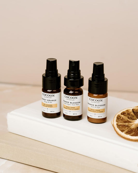 COCOON APOTHECARY Skin Care Starter Kit for Oily Skin, Ecocert Cosmos Natural + Organic, Travel/Trial Size, Oily/Combination Skin, 3 x 0.68 fl oz