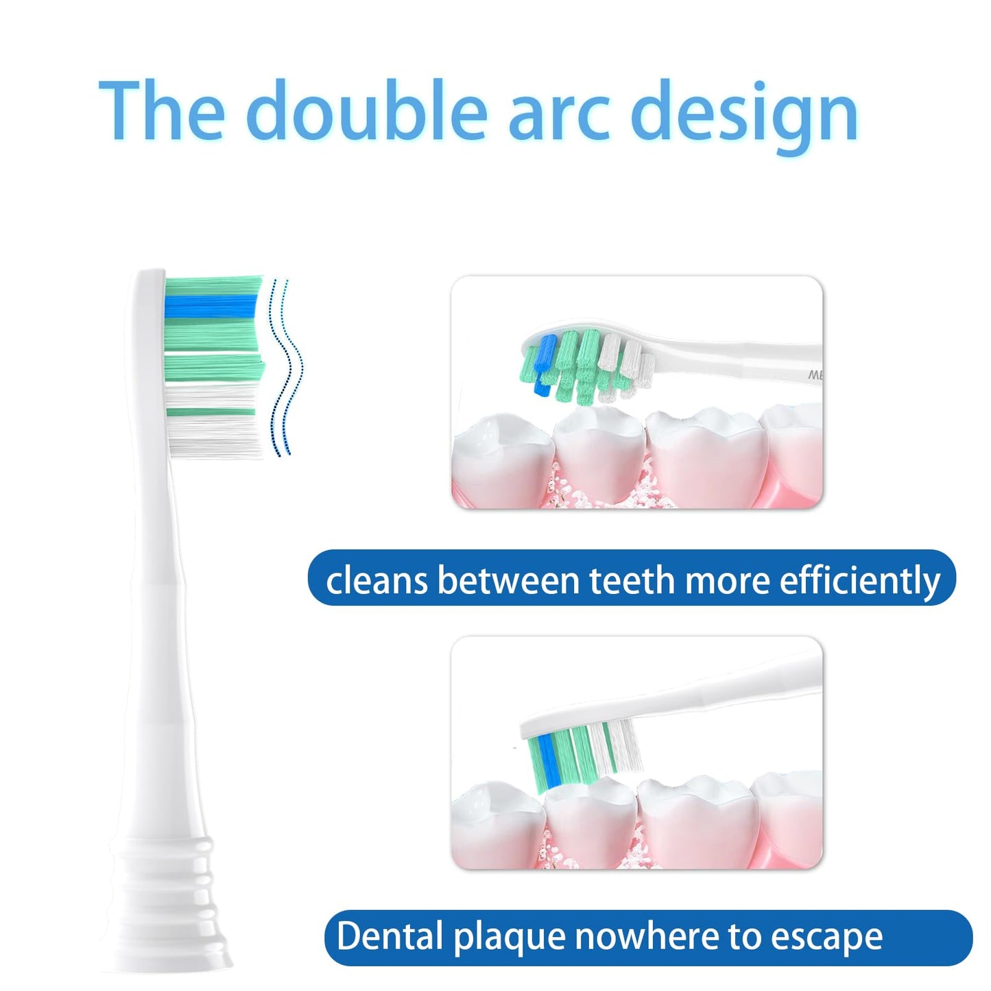 Replacement Toothbrush Heads Compatible with Philips Sonicare Snap-on Electric Brush Heads C2 C1, 6 Pack