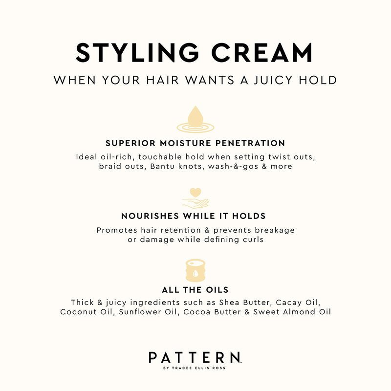 PATTERN Beauty by Tracee Ellis Ross Styling Cream 15 fl oz - Hold & Definition for Curly Hair 3b-4c