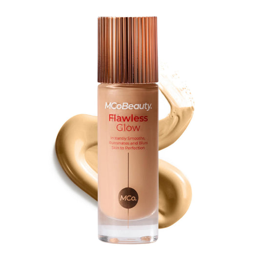 MCoBeauty Flawless Glow Luminous Skin Filter - 3.5 Light Medium - 4-in-1 Primer, Highlighter & Foundation Booster - Dewy Illuminating Tint Face Makeup with Squalane Vitamin E - Vegan & Cruelty Free
