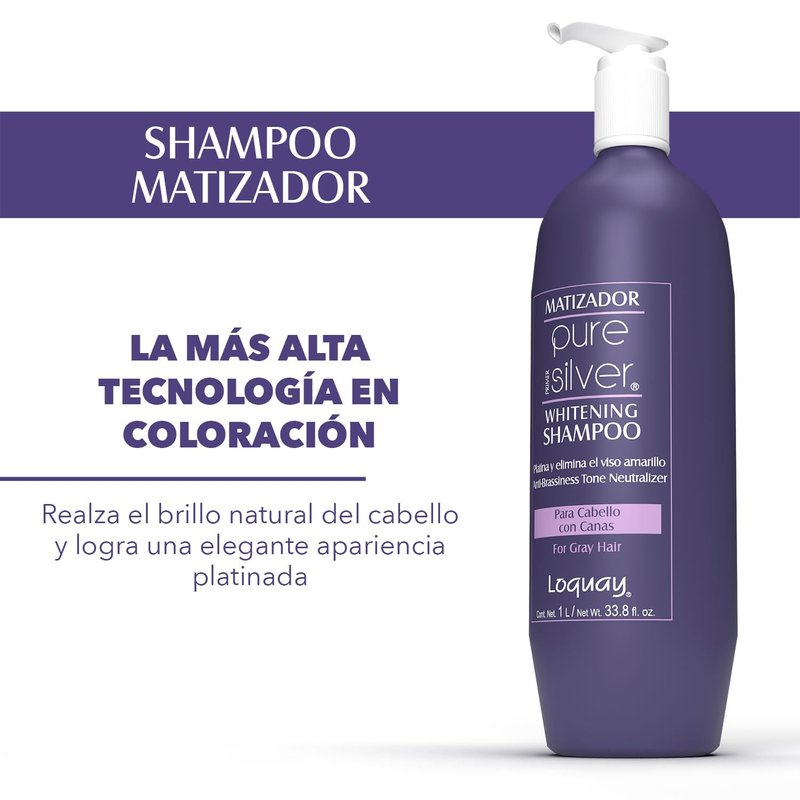 Loquay PURE SILVER Primer Whitening Shampoo - 1L | Brightening Hair Care