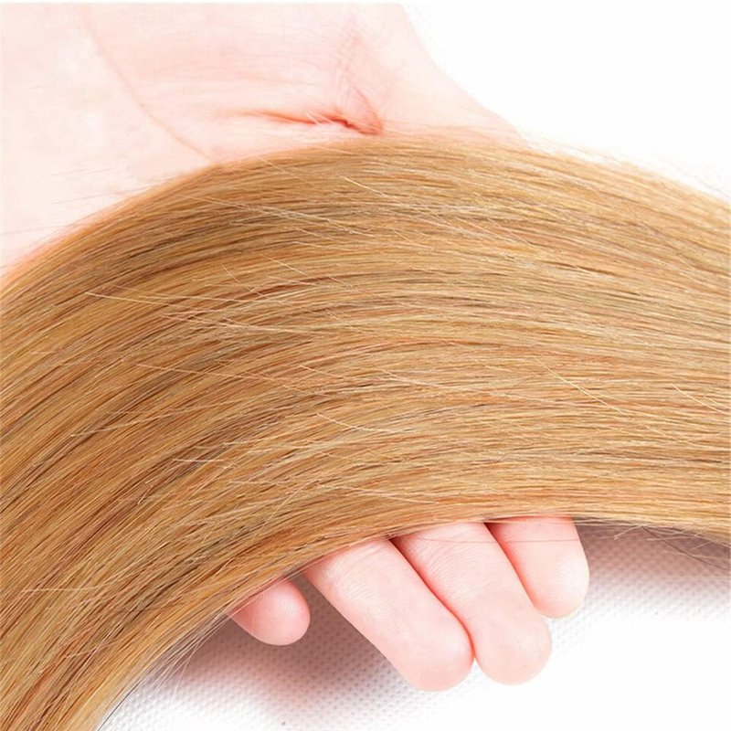 Honey Straight Human Hair Bundles - 100% Brazilian Virgin Extensions | Unprocessed 14-16-18 Inch, 300g