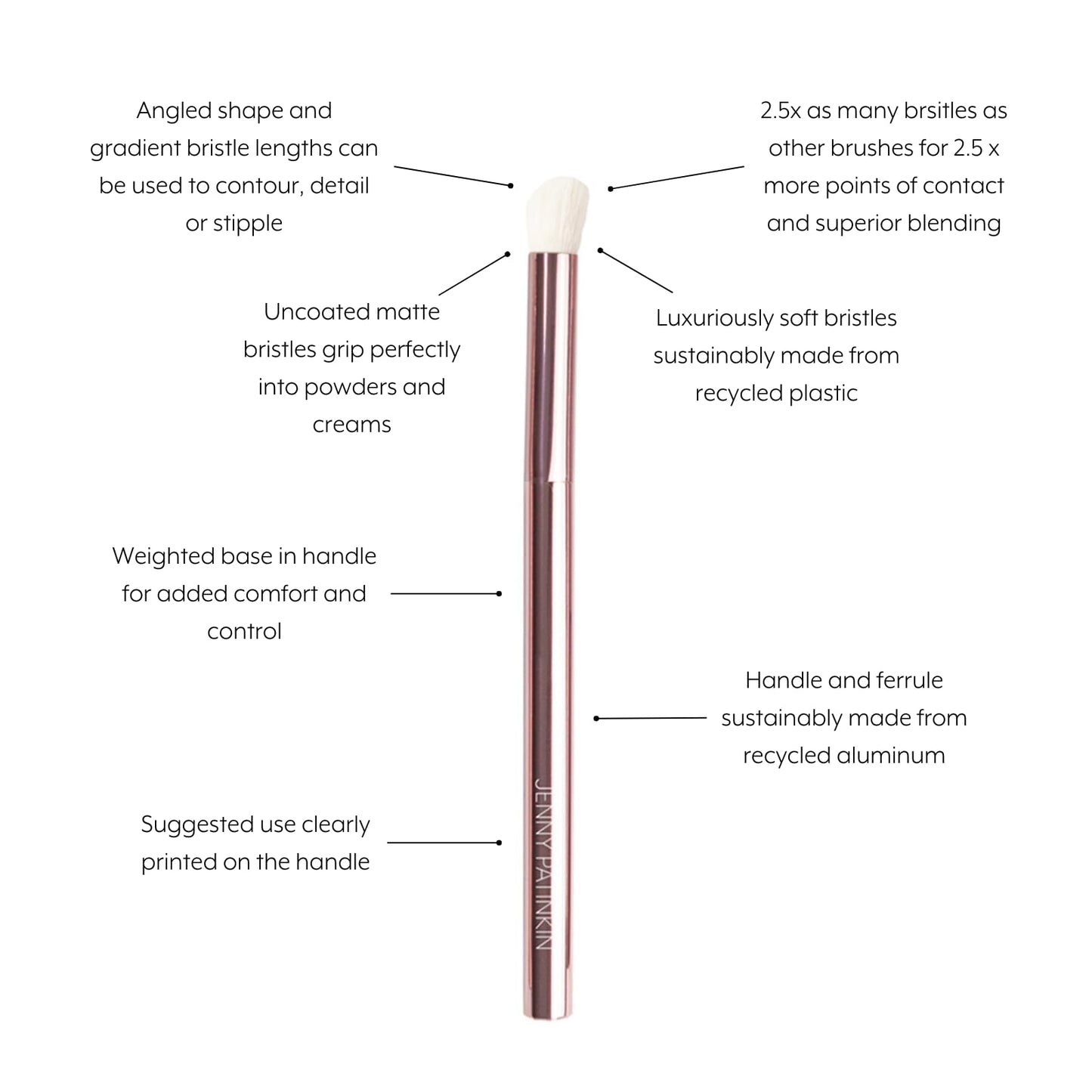 Jenny Patinkin Luxury Sustainable Angled Multi-Blender Brush S