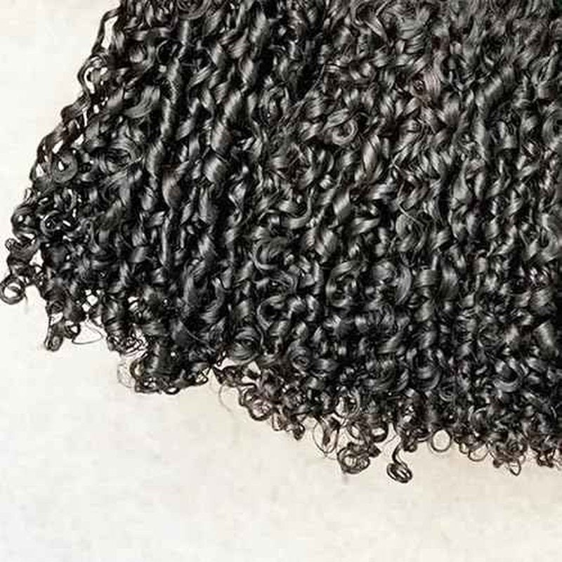 16A Double Weft Pixie Bouncy Curly Human Hair Bundles 22 22 22 Inchs Burmese Curly Human Hair Bundles 3C4A 100% Unprocessed Brazilian Raw Virgin Hair Extensions Quick Weave Extensions Natural Color