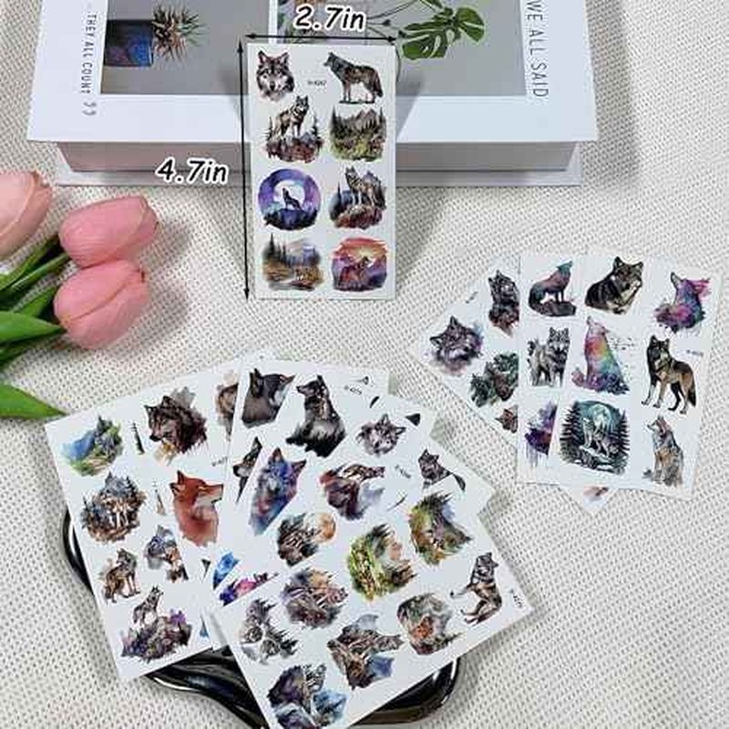 Wolf Temporary Tattoos for kids, Kids Tattoos Temporary, Wolf Birthday Party Decorations, Animals Party Supplies Favors for Boys and Girls, Goodie Bags Stuffers