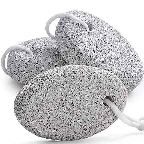 Natural Pumice Stone for Feet, Borogo 3-Pack Lava Pedicure Tools Hard Skin Callus Remover for Feet and Hands - Natural Foot File Exfoliation to Remove Dead Skin, Heels, Elbows, Hands