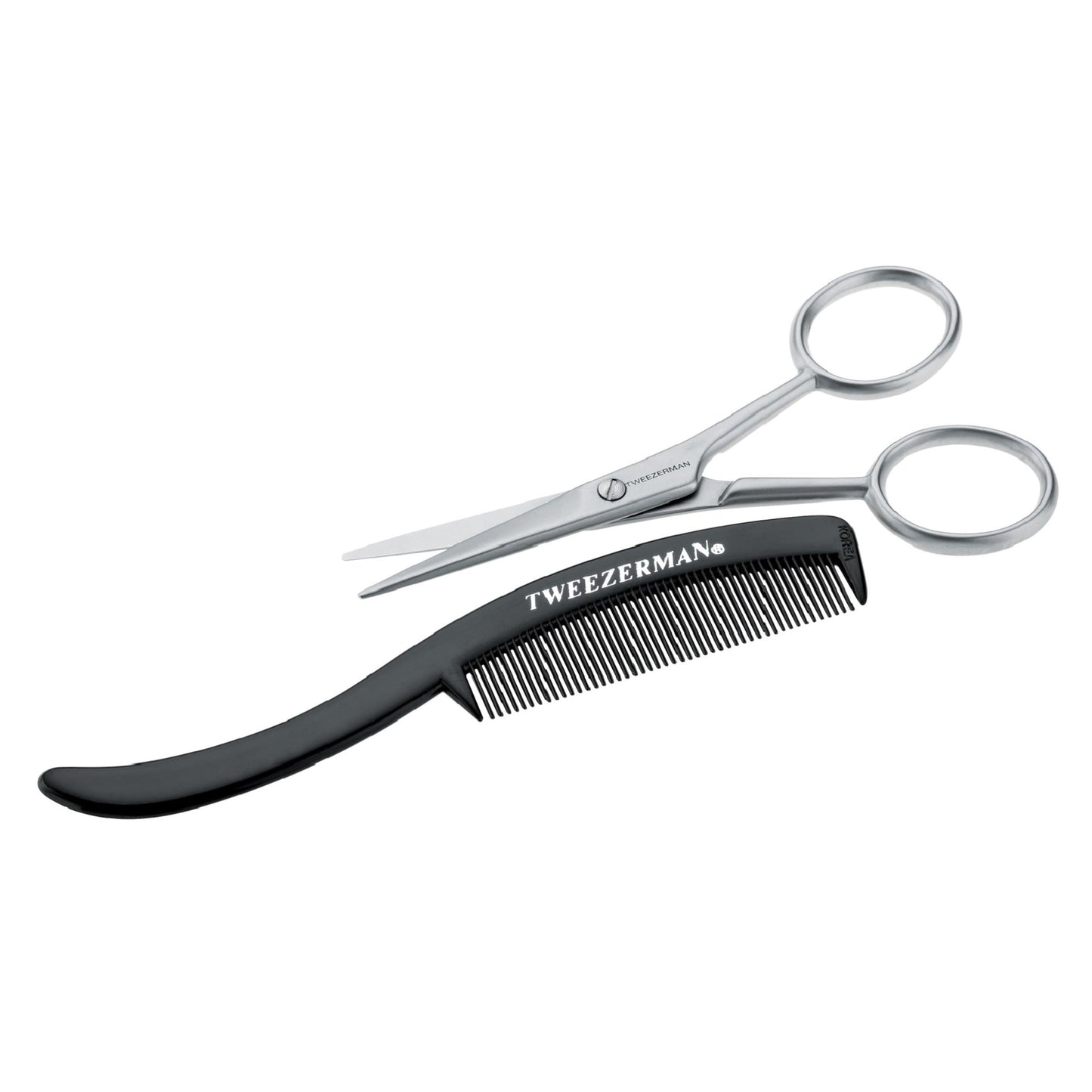 Tweezerman Moustache Scissors and Comb Black