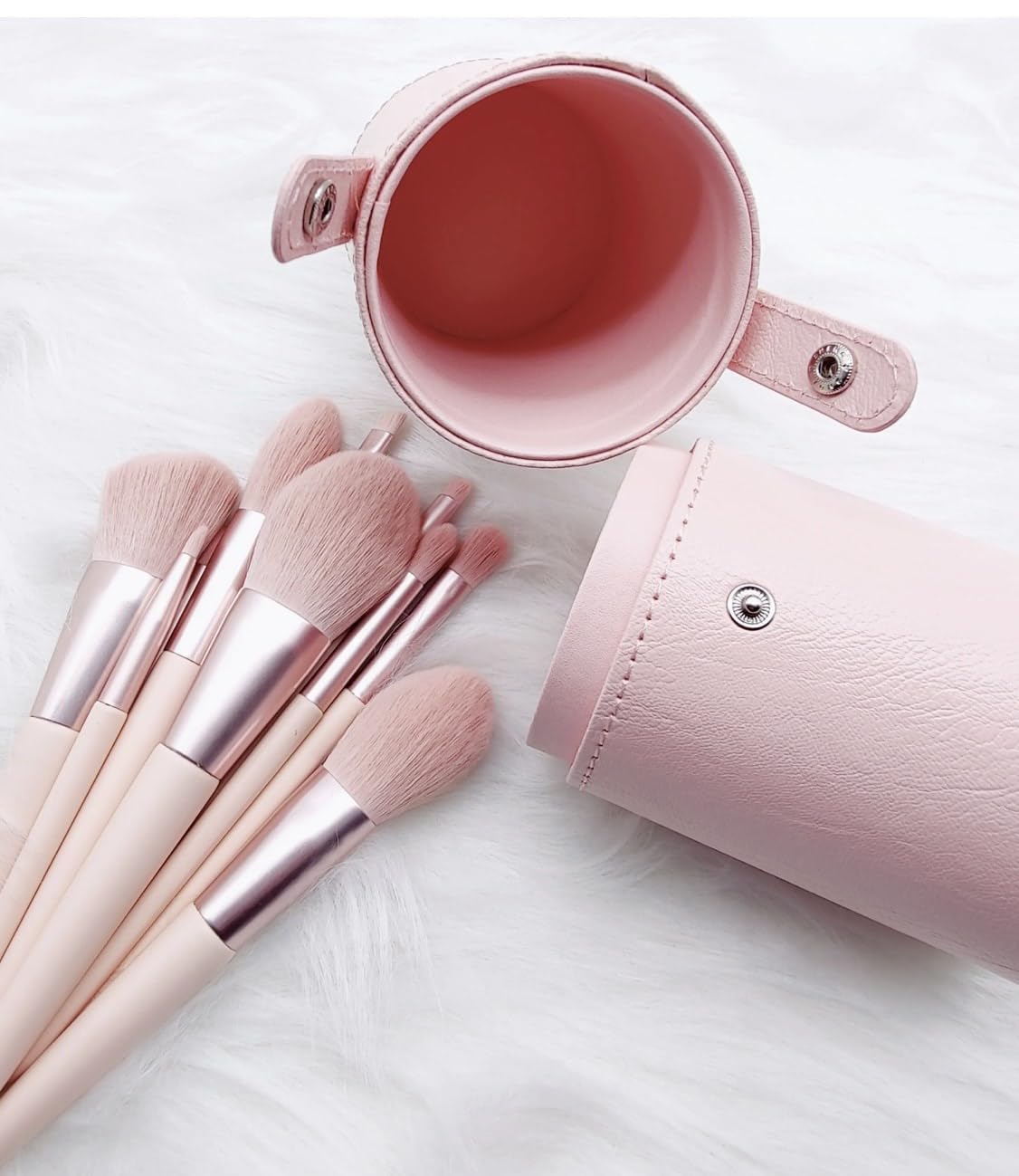 Pink MakeUP Brush Set with 11pcs brushes that includes the one MakeUP Sponge