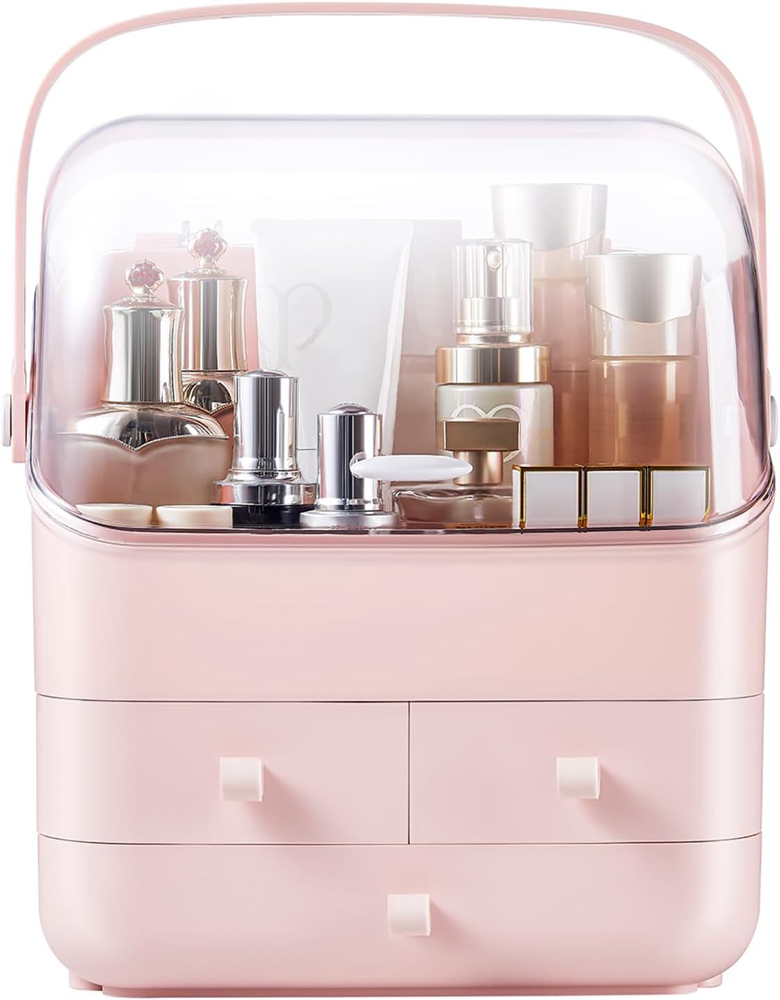 Makeup Organizer with Drawers - Large Beauty Box for Vanity | Dustproof Skincare & Cosmetic Storage