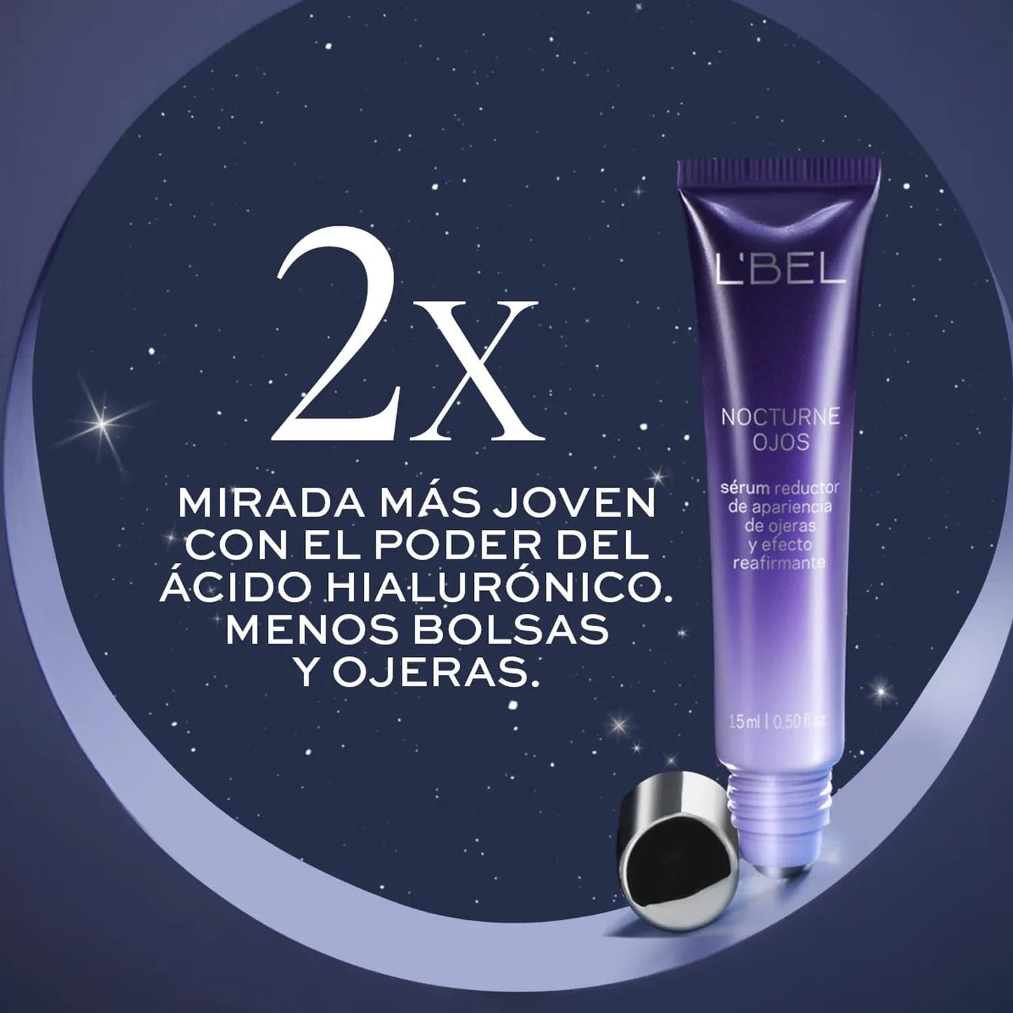 L'Bel - Nocturne Eye Cream with Hyaluronic Acid, Provides firmness, Fights Dark Circles and Bags
