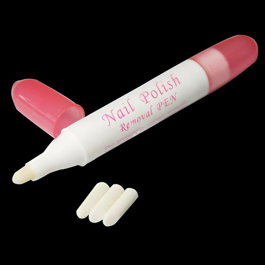 Nail Polish Corrector Pen with 3 Replaceable Tips - Manicure Tool for Quick Nail Art Mistakes Cleanup