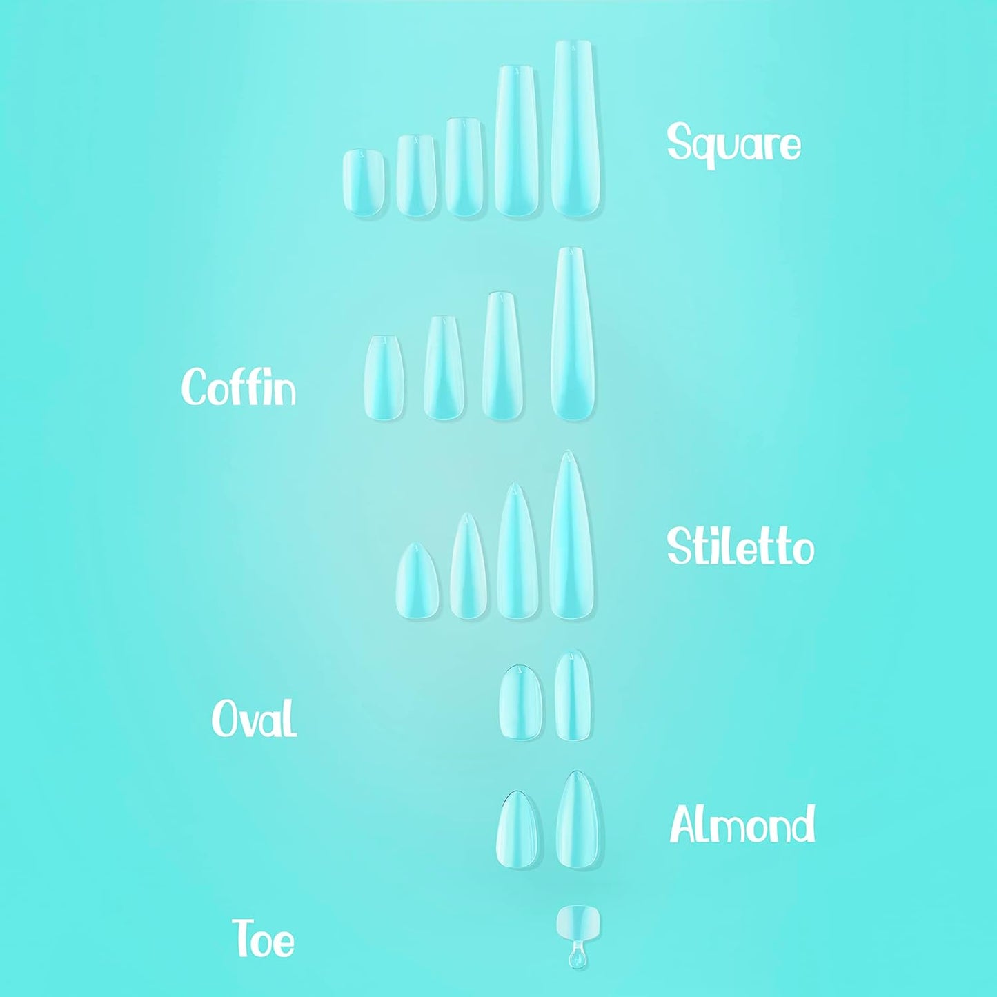 Square Long Soft Gel Nail Tips Starter Kit - Professional Full Cover Salon Quality