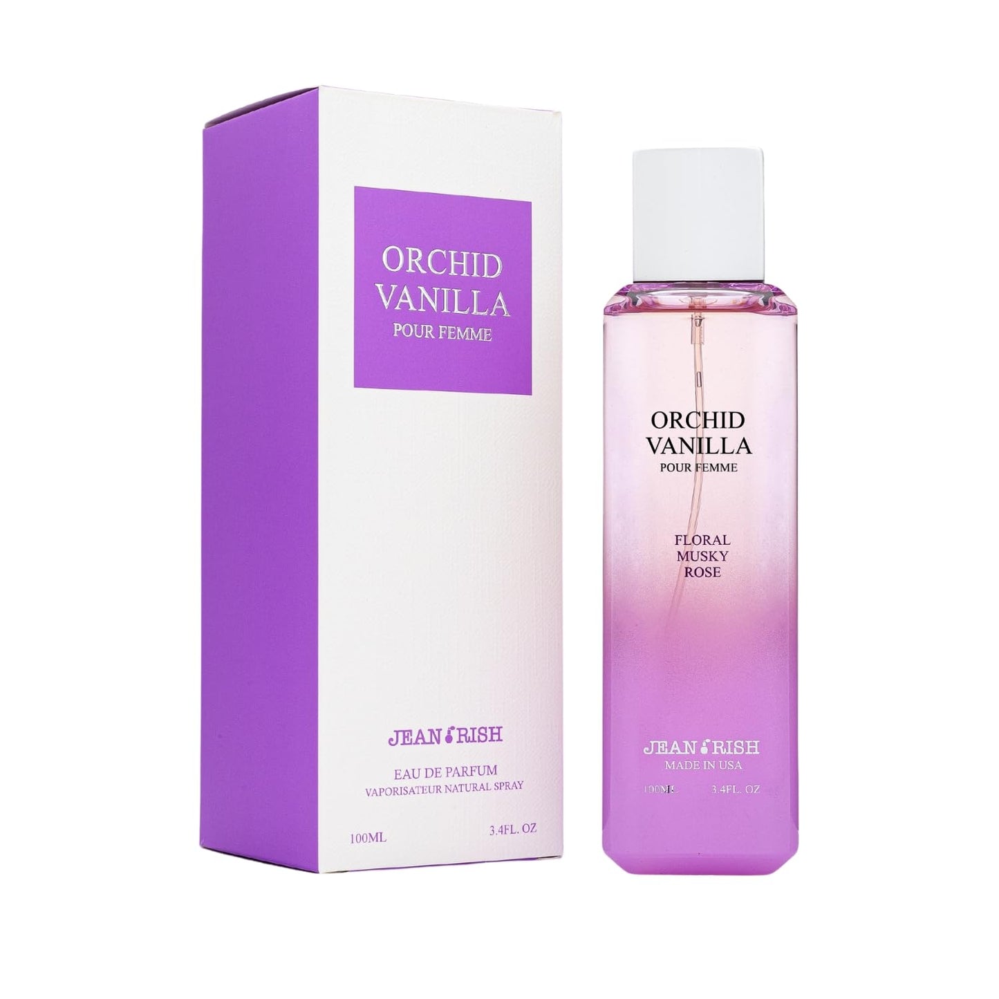 Jean Rish Orchid Vanilla Perfume for Women Eau De Parfum, Long-Lasting Luxury Fragrance, Made In USA - Jasmine, Vanilla, Rose, Musk Scent - 100ml / 3.4 oz