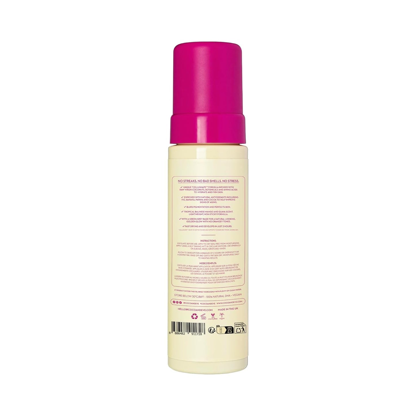Self Tanner Foam Bundle - Medium Streak-Free Sunless Tanning Mousse with Mitt Applicator & Kabuki Brush | Vegan & Cruelty-Free
