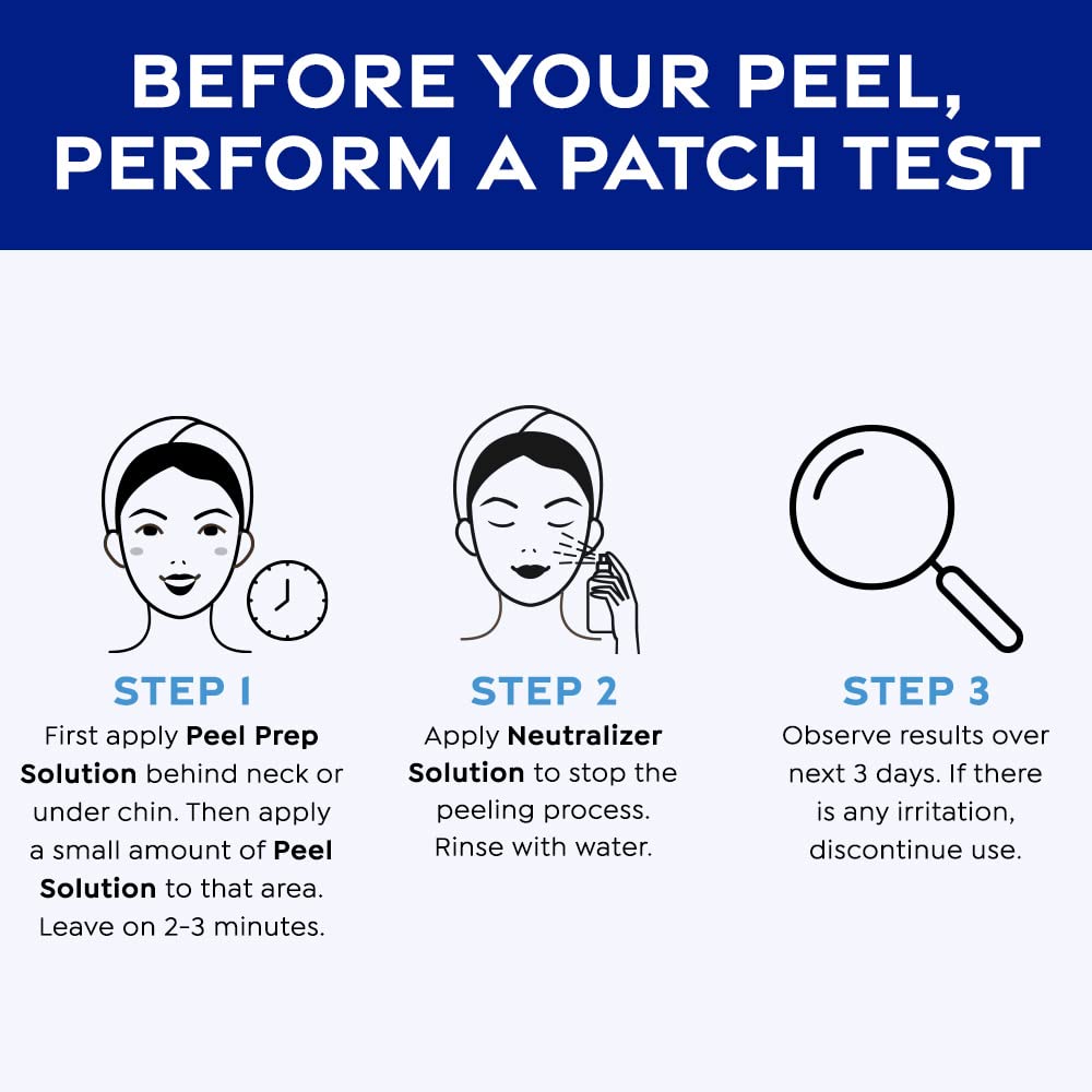 MedPeel Salicylic Acid 20% Essential Peel Kit, Includes Peel, Prep, Neutralizer, Medium Strength Professional Grade Chemical Face Peel for all Skin Tones, 1oz/30ml (Kit of 3)