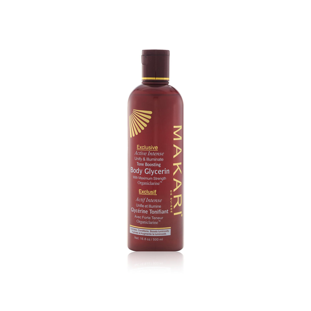 Makari Exclusive Active Intense Tone Boosting Body Glycerin (16.8 oz) | Skin-Brightening Body Glycerin | Moisturizes and Softens | Supports the Look of Even Skin Tone | For Most Skin Types