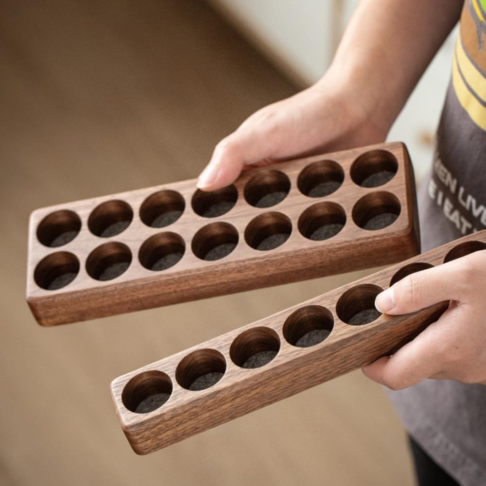 Wooden 7 Slots Wood Essential Oil, Organizer Nail Polish Shelf