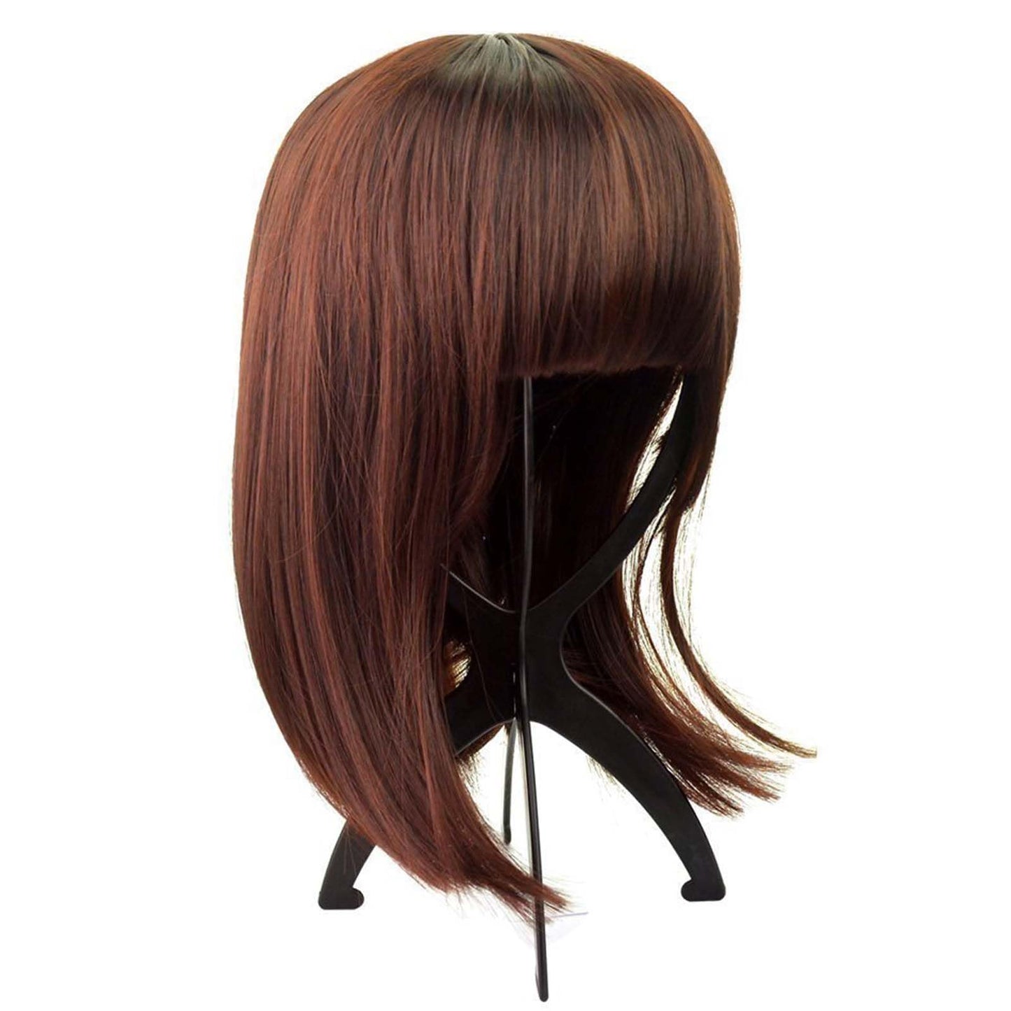 JAPCHET 30 Pack Plastic Wig Stands, 14.2 Inch Portable Folding Wig Stand Black Wig Holder, Trave Wig Display Stand for Multiple Wigs, Hats