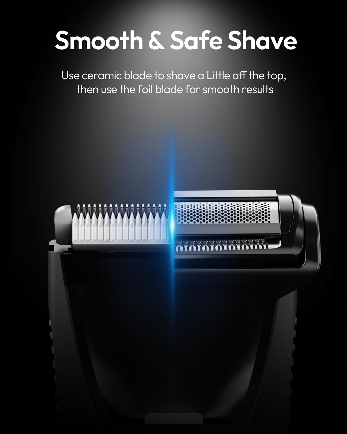 BILTRTE Groin& Body Hair Trimmer for Men,Dual-Head Ceramic Trimmer& Foil Blades,Ball Trimmer Men with Travel Lock,USB-C Rechargeable,Waterproof Wet/Dry Body Groomer with LED Display,Men's Ball Shaver