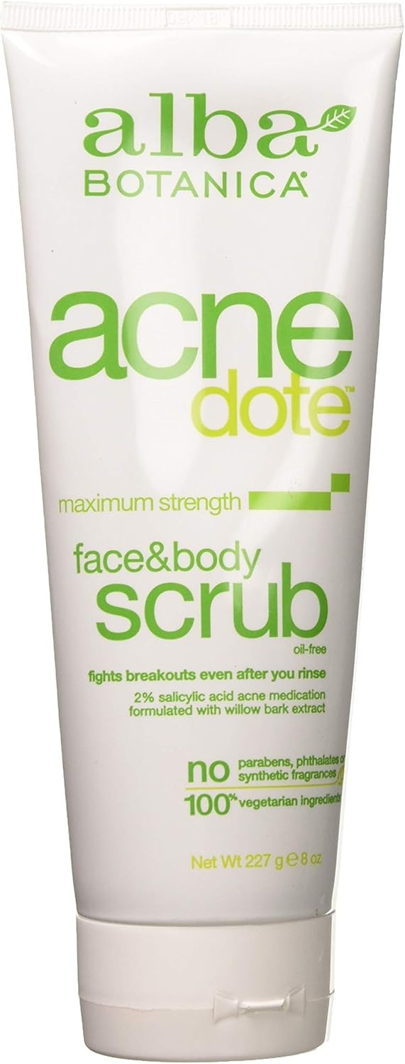 Acnedote Face and Body Scrub - Deep Cleansing Exfoliant | 8 Ounce, 2 Pack
