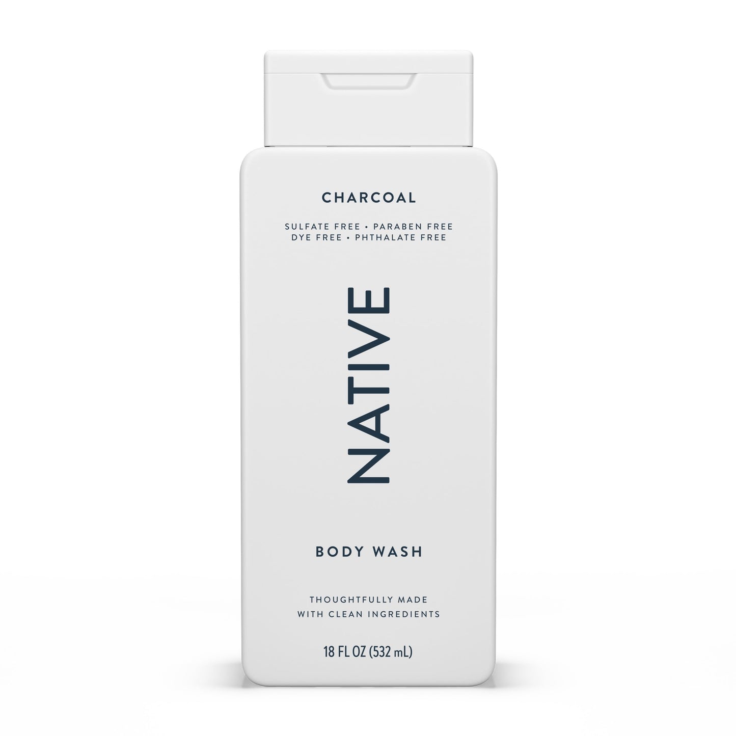 Native Body Wash Contains Naturally Derived Ingredients | For Women & Men, Sulfate, Dye, & Paraben Free Leaving Skin Soft and Hydrated | Charcoal 18 oz