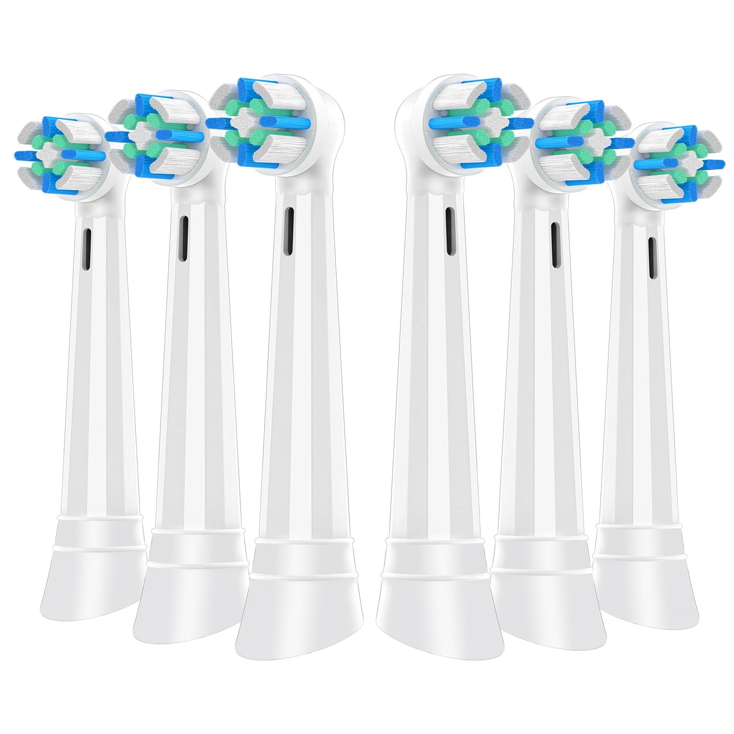 6 Pack Replacement Heads with Medium Soft Bristles Compatible with Oral b IO 2/3/4/5/6/7/8/9/10 Series Electric Toothbrush, IO Brush Heads Compatible with Oral b (Black)