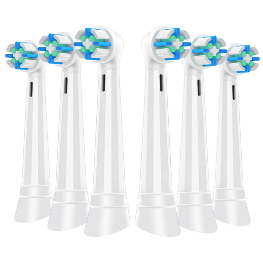 6 Pack Replacement Heads with Medium Soft Bristles Compatible with Oral b IO 2/3/4/5/6/7/8/9/10 Series Electric Toothbrush, IO Brush Heads Compatible with Oral b (Black)