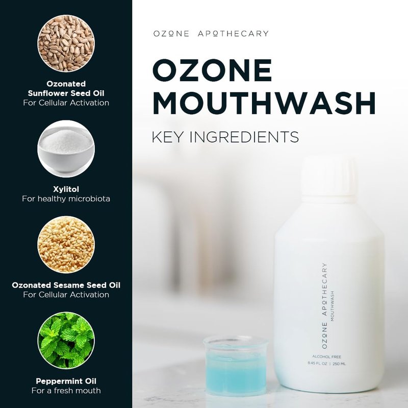 Mouthwash & Tooth Oil - 2-in-1 Oil Pulling Solution | Alcohol & Fluoride Free | Peppermint Flavor for Fresh Breath