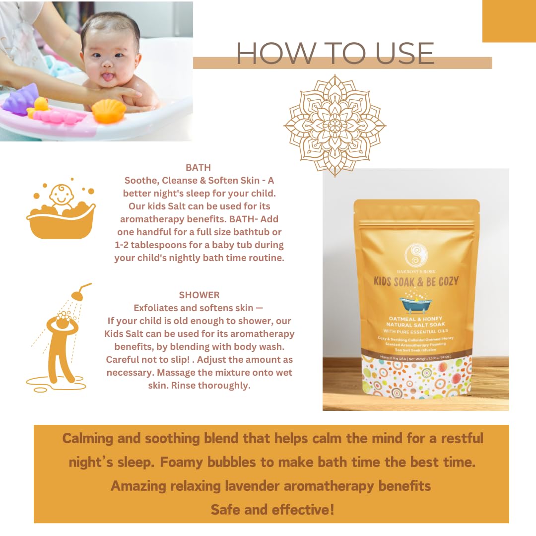 Harmony N More Natural Pacific Sea Salt - Tub Time Foaming Bath Salt Soak - Relaxing and Nourishing - All Natural with Goat Milk Powder, Lavender Essential Oil, Vitamins and Minerals – 24oz