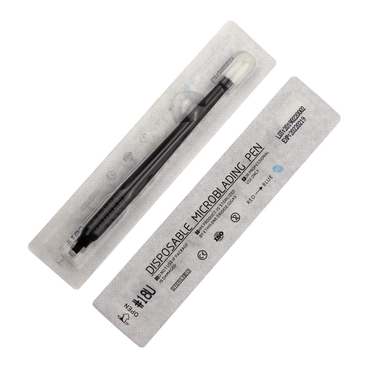 10pcs Disposable Microblading Pen 18U Nano Blades 0.16mm with Microblading Pen 18U 0.16mm Blades disposable blister package (10pcs-U18-Nano 0.16mm)