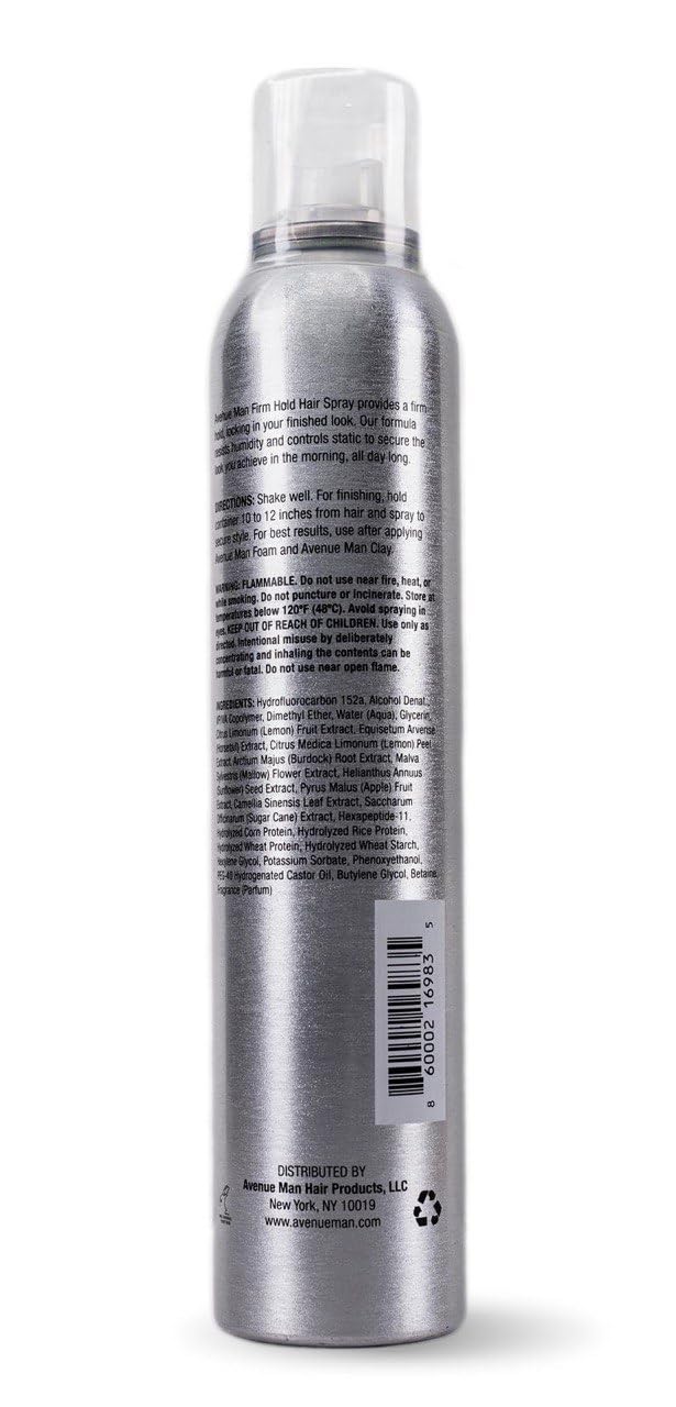 Avenue Man Texture Spray for Hair Men - Barber-Grade Hairspray for Men - Firm Hold, Frizz Control & UV Protection - Long-Lasting Hold Without Stiffness - Mens Hair Spray Extra Hold - (9.0 oz)