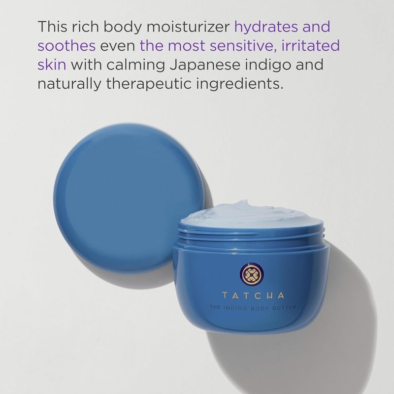 TATCHA Indigo Body Butter - Soothing Silk Cream for Dry Skin & Eczema | 200 ml | 6.8 oz