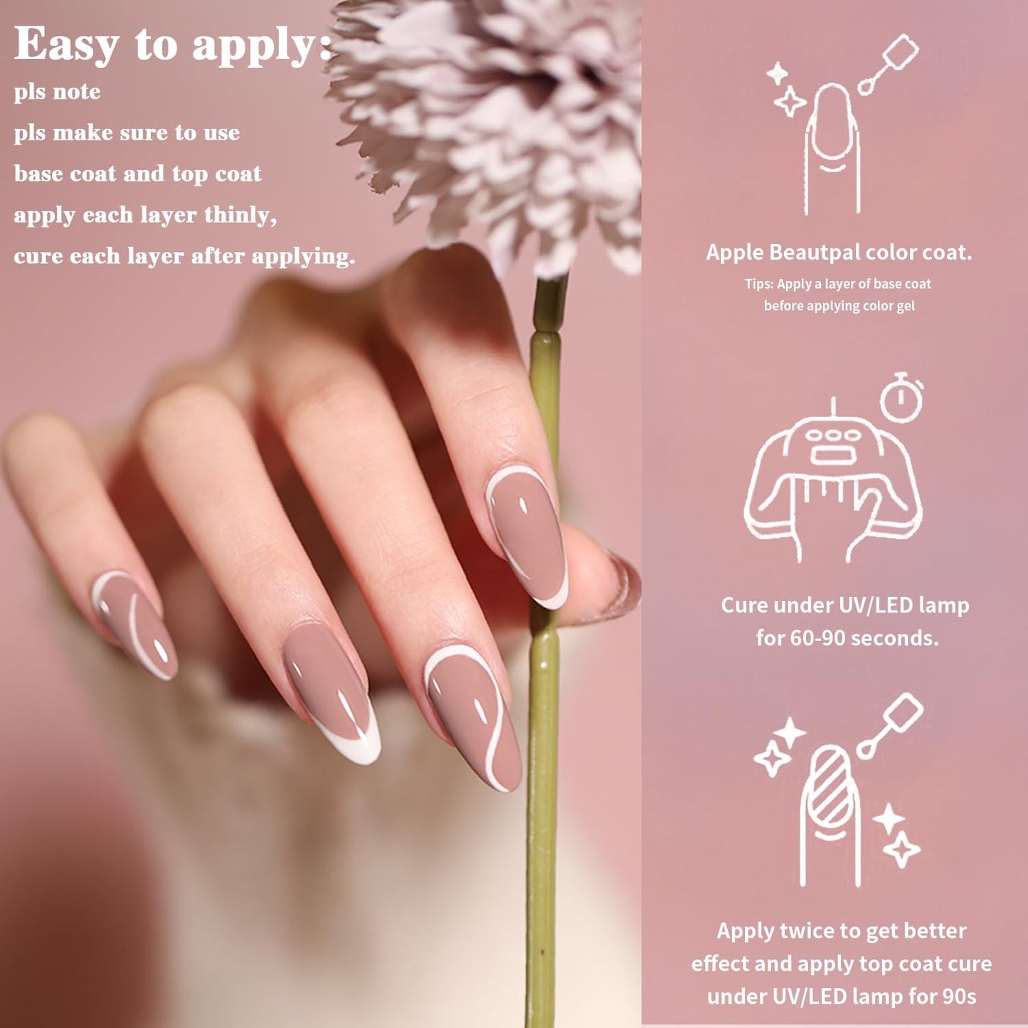 Larvall Beautpal Nude Gel Polish 10 Pcs All Seasons Skin Tones Gel Nail Polish Nude Pink Neutral UV Gel Polish Nail Set Salon DIY Manicure Gift Set