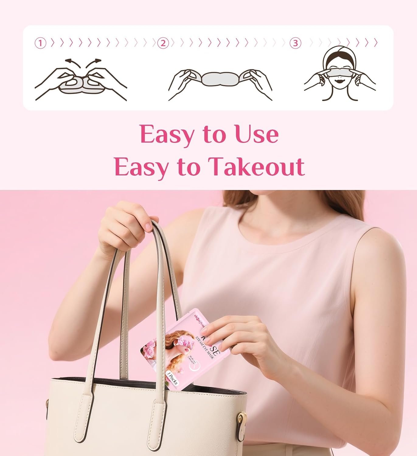 Heated Eye Mask - 18 Packs Rose Warm Compress for Dry Eyes, Puffiness & Stress Relief | Spa Relaxation Gift for Women