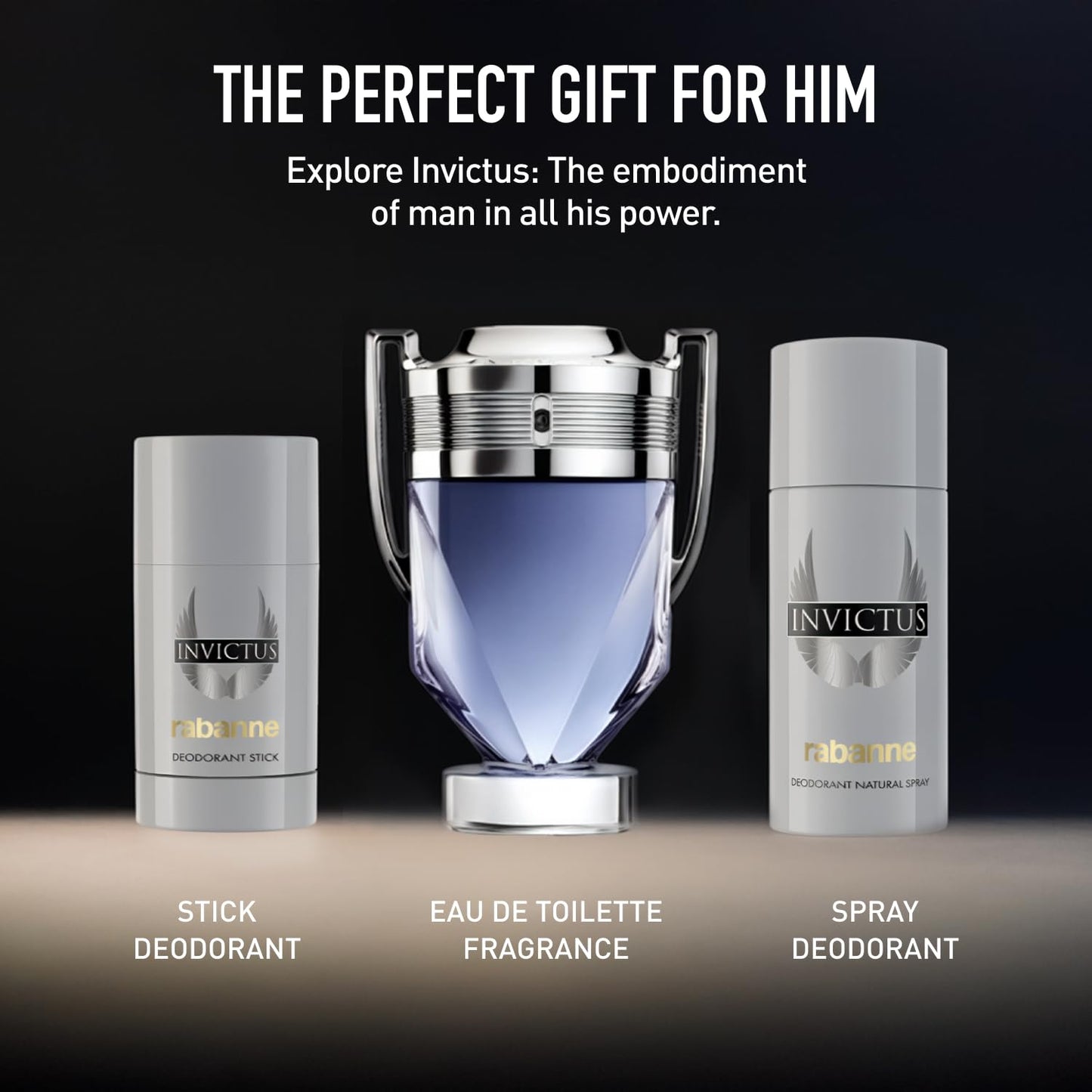 Rabanne Invictus Deodorant Spray for Men - Woody Aquatic Scent with Long Lasting Protection - Vibrant Sensual Body Spray Deodorant from Paris - Champion's All-Day Freshness, 5 oz