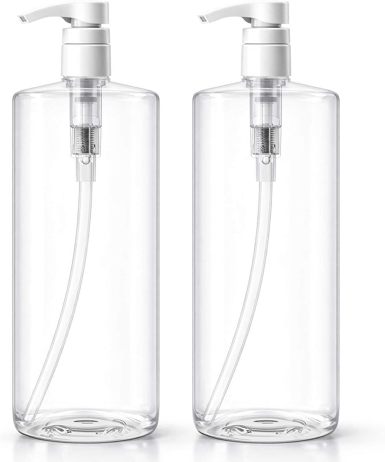 Bar5F Pump Bottle - 32-Ounce BPA-Free Clear Containers for Shampoo, Conditioner & Lotion | 2-Pack