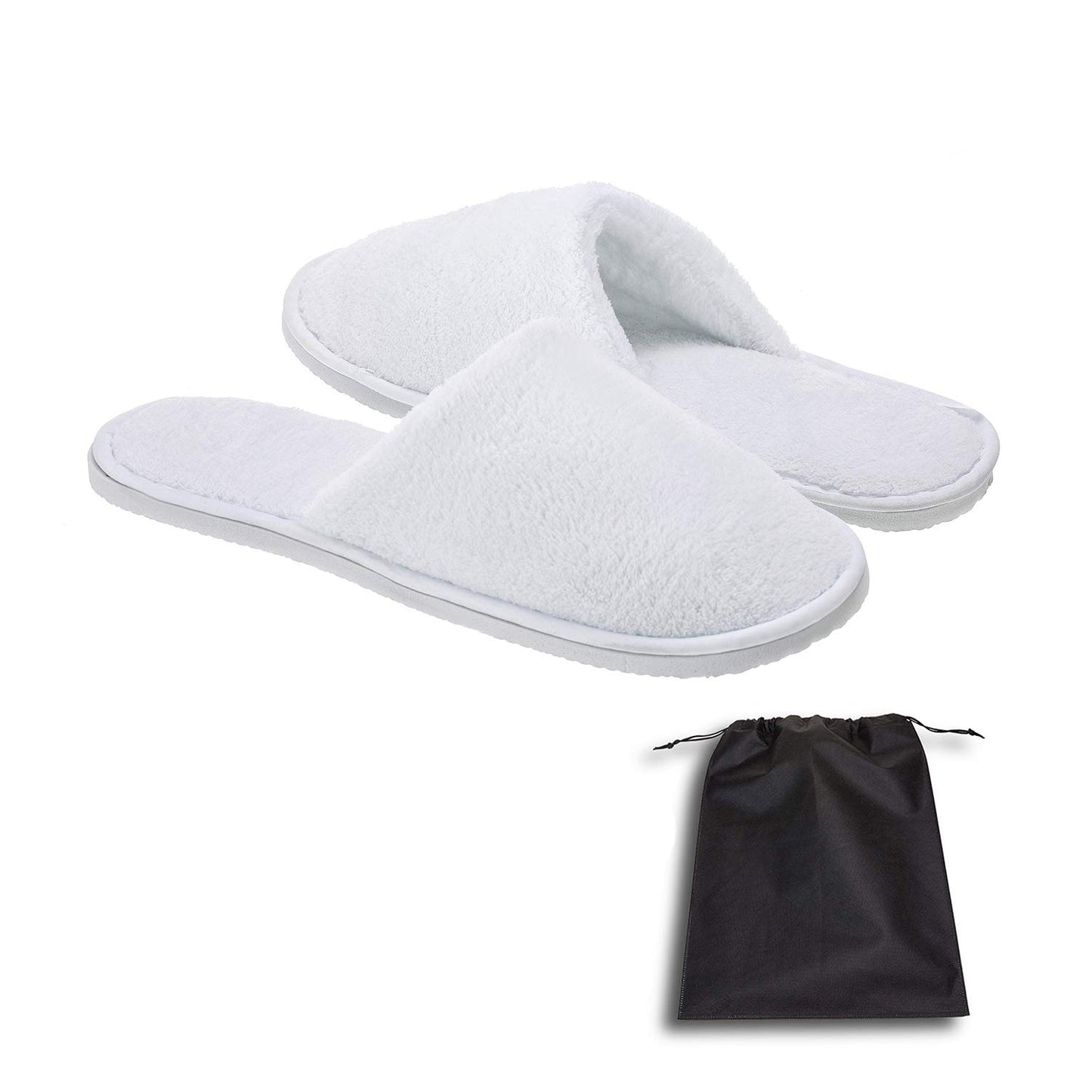 Spa Slippers - Disposable Closed-Toe Hotel Slippers | Non-Slip Unisex for Weddings, Travel & Home - 10 Pairs, 2 Sizes