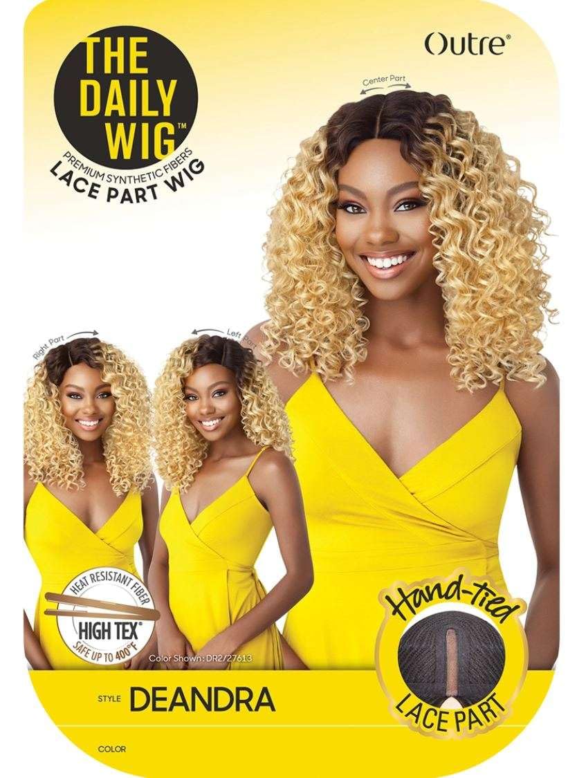 THE DAILY WIG Outre Synthetic Hair Lace Front Wig Hand-Tied Lace Part Wig Deandra (S1B/30)