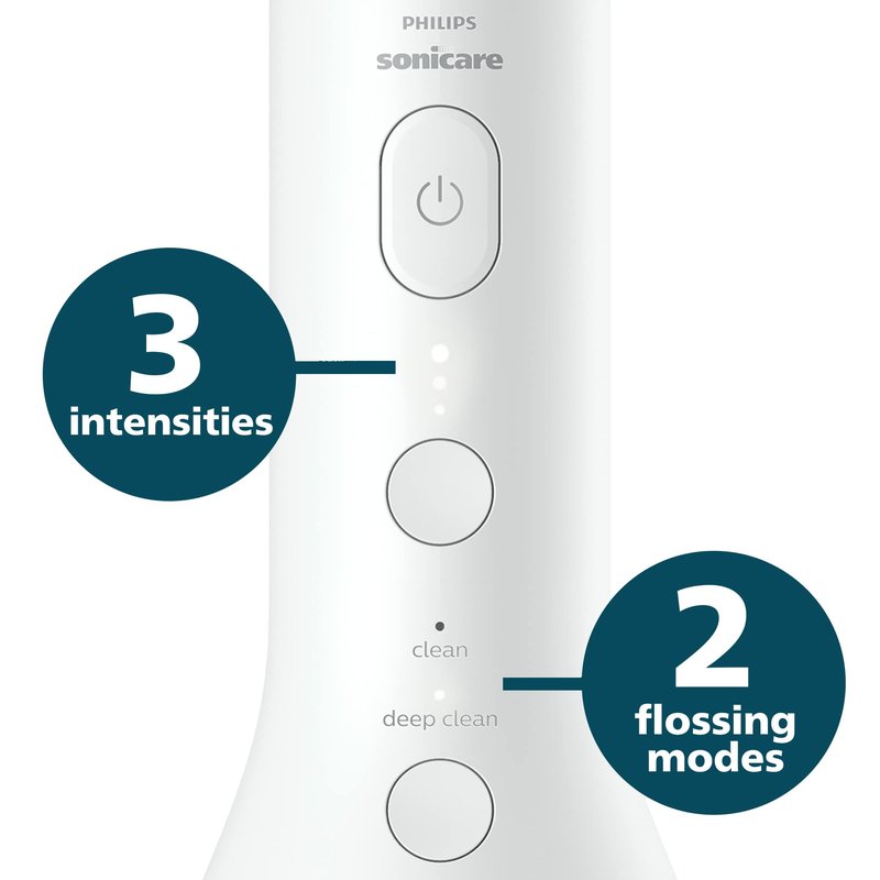 Philips Sonicare Cordless Power Flosser 3000 & ProtectiveClean 5300 Rechargeable Electric Power Toothbrush, Black, HX6423/34