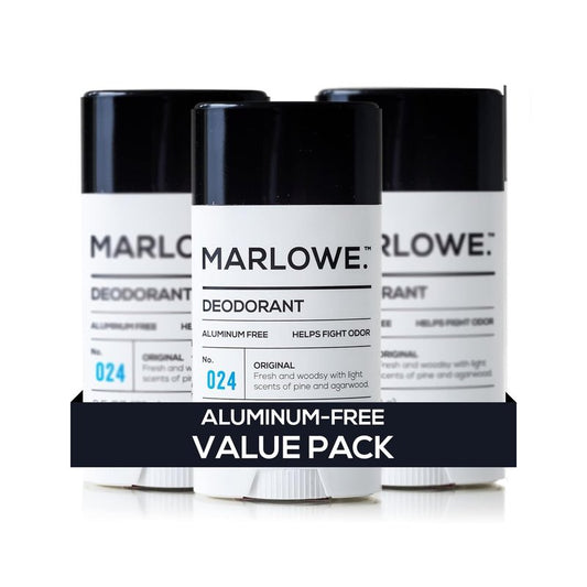 MARLOWE. Aluminum Free Men's Deodorant Stick, Sage +Fir, 2.5 oz, 3 Pack