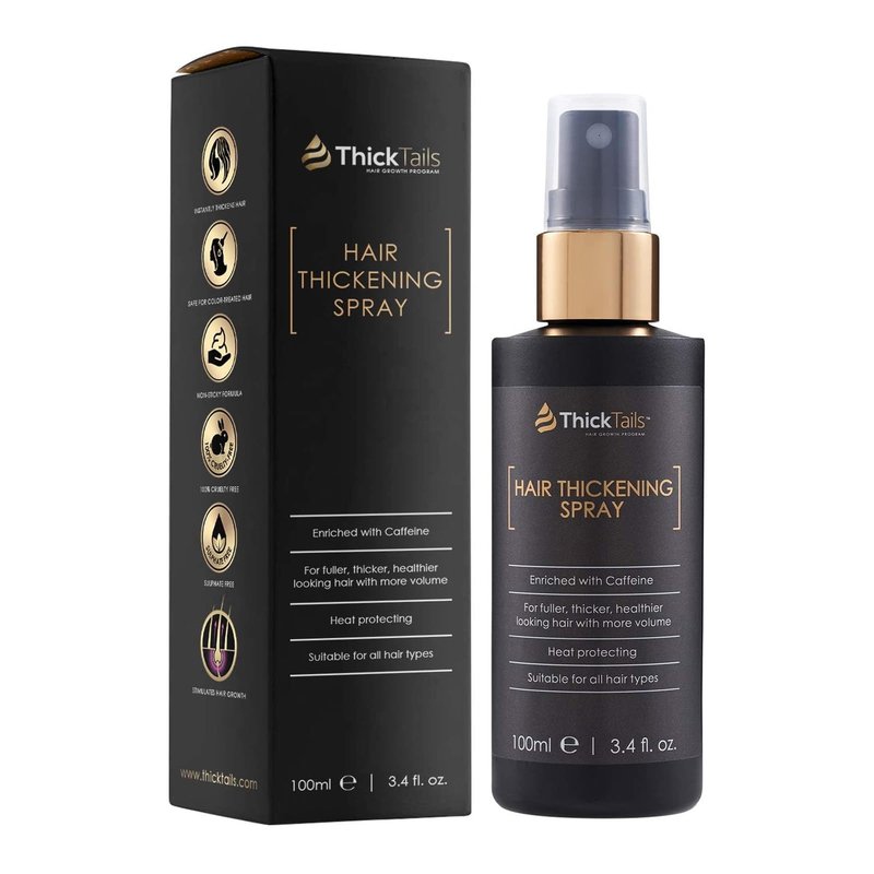ThickTails Hair Thickening Spray for Women & Men, Instant Volume & Fuller Looking Hair for Fine or Thinning Hair, Root Lift Volumizing Pre-Styler, Lightweight No Residue Formula, 3.4 fl oz