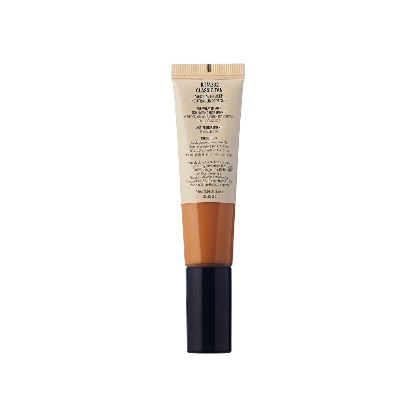 KISS NEW YORK Tinted Moisturizer with SPF 32 PA+++ (Classic Tan) 12 Hour Hydrating Sunscreen for Face, No White Cast for Dark Skin Tone, Natural Finish, Medium Coverage with Hyaluronic Acid, Vitamin E